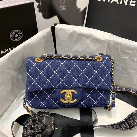 sac chanel 2020|Chanel denim shopping bags.